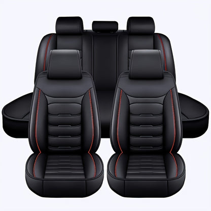 5-Seat car seat covers made of faux leather, resistant to scratches and wear, suitable for SUVs and sedans all year round.