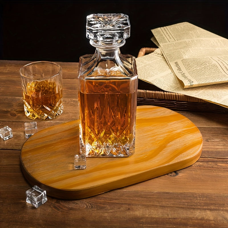 7-piece Glass Whiskey Decanter Set with 6 Shot Glasses - Perfect for Bar or Home, Ideal Gift for Men, Women, Dad, Husband