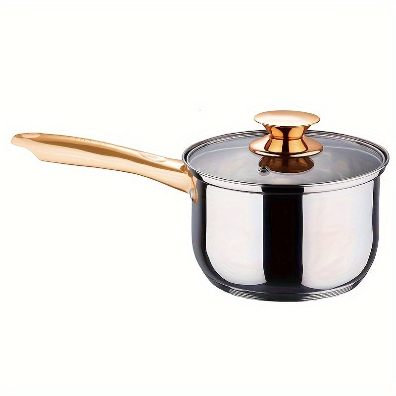 Kaisa Villa 5-Layer Composite Bottom Thick Stainless Steel Soup Pot with Double Handle - Perfect for Cooking Soup, Milk, Noodles, Desserts, and Sauces - Non-Stick Finish and Induction Compatible