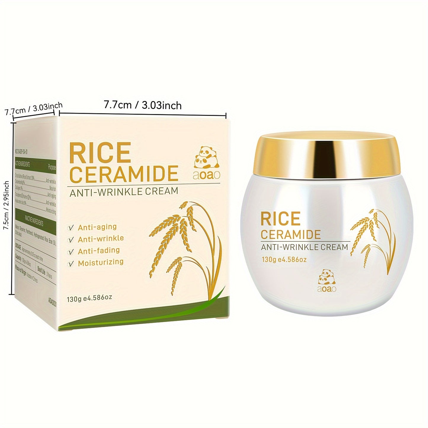 Rice cream collagen anti-aging moisturizer tightens skin, reduces fine lines, and promotes a younger appearance.