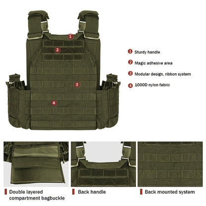 Yakeda Tactical Gear Training Vest: Breathable, Tear-Resistant Polyester, Expandable Pullover for Outdoor Activities, Hand Wash Only