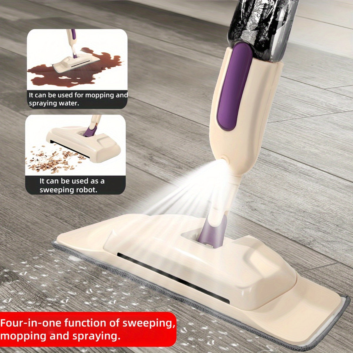 Versatile Handheld 4-in-1 Spray Mop - Ideal for Bedroom, Bathroom, Living Room Floors! Great for Wet & Dry Use, the Perfect Christmas & Halloween Gift