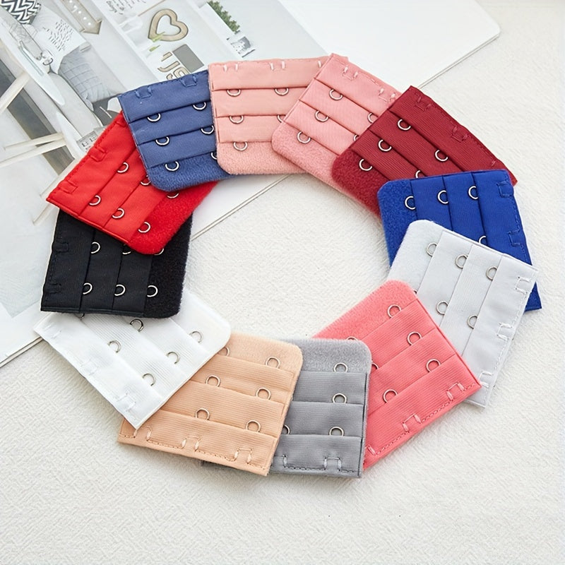 10pcs of adjustable bra strap extenders with 3 hooks - a comfortable and convenient accessory for women's lingerie and underwear.