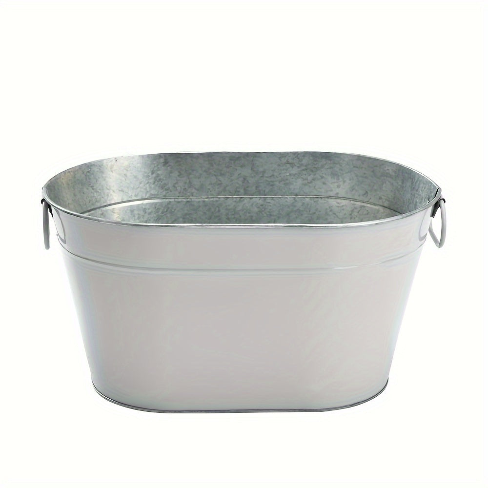 Utilize the 1 Pack Cast Iron Beverage Tub for various occasions like picnics, bars, and clubs. This versatile ice bucket comes with handles, making it perfect for serving champagne, beer, and summer drinks. Additionally, it can also function as a