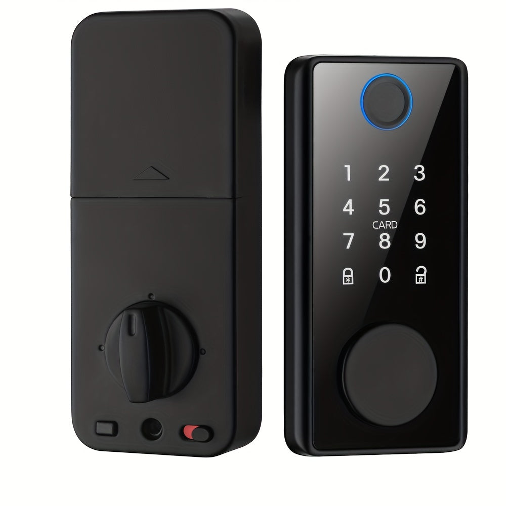 3 Styles Smart Door Lock DeadBolt with TT/Tuya APP Control, Biometric & Key Card/Key Entry, 4-in-1 Unlocking.