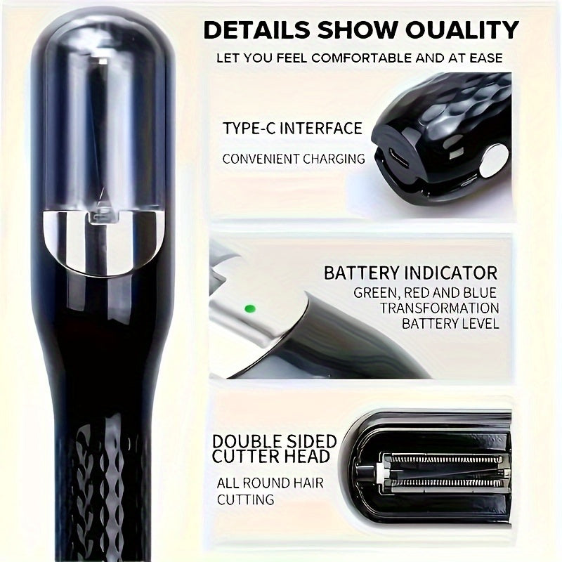 High-quality cordless hair trimmer for split ends, automatic care for damaged hair, ensuring comfortable and smooth hair.