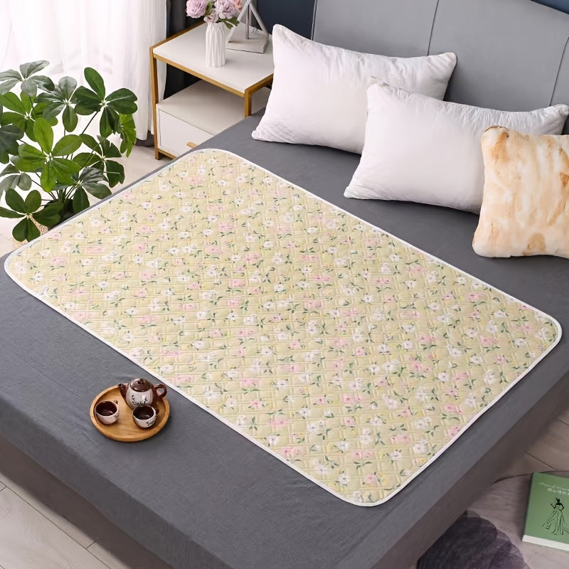 Reusable Waterproof Bed Pad with High Absorbency - Ideal for Period Protection, Incontinence Care, and Pets. Soft, Breathable Bed Cover suitable for Elderly and Adults. Features easy clean and machine washable design in Pink with a charming White Heart