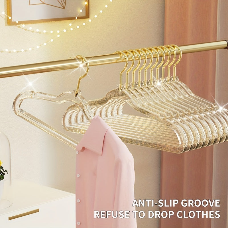 Set of 20 Plastic Transparent Clothes Hangers for Drying and Organizing Clothes, Non-slip and Non-marking Design, Ideal for Closets, Wardrobes, Home, Dorms, and Rental Housing.