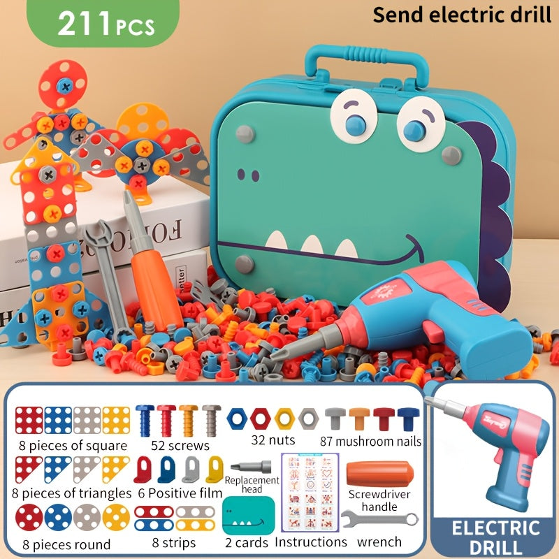 Electric drill toolbox for educational DIY assembly and disassembly simulation.