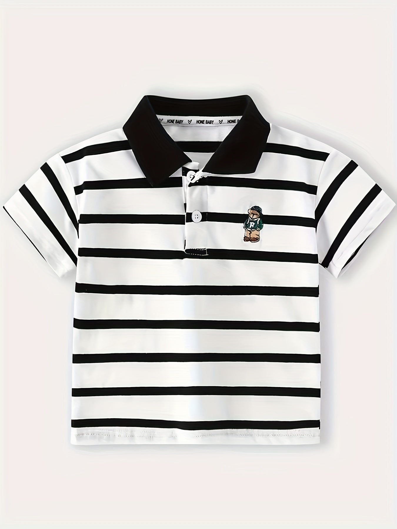 Striped shirts for boys in breathable polyester blend, perfect for summer.