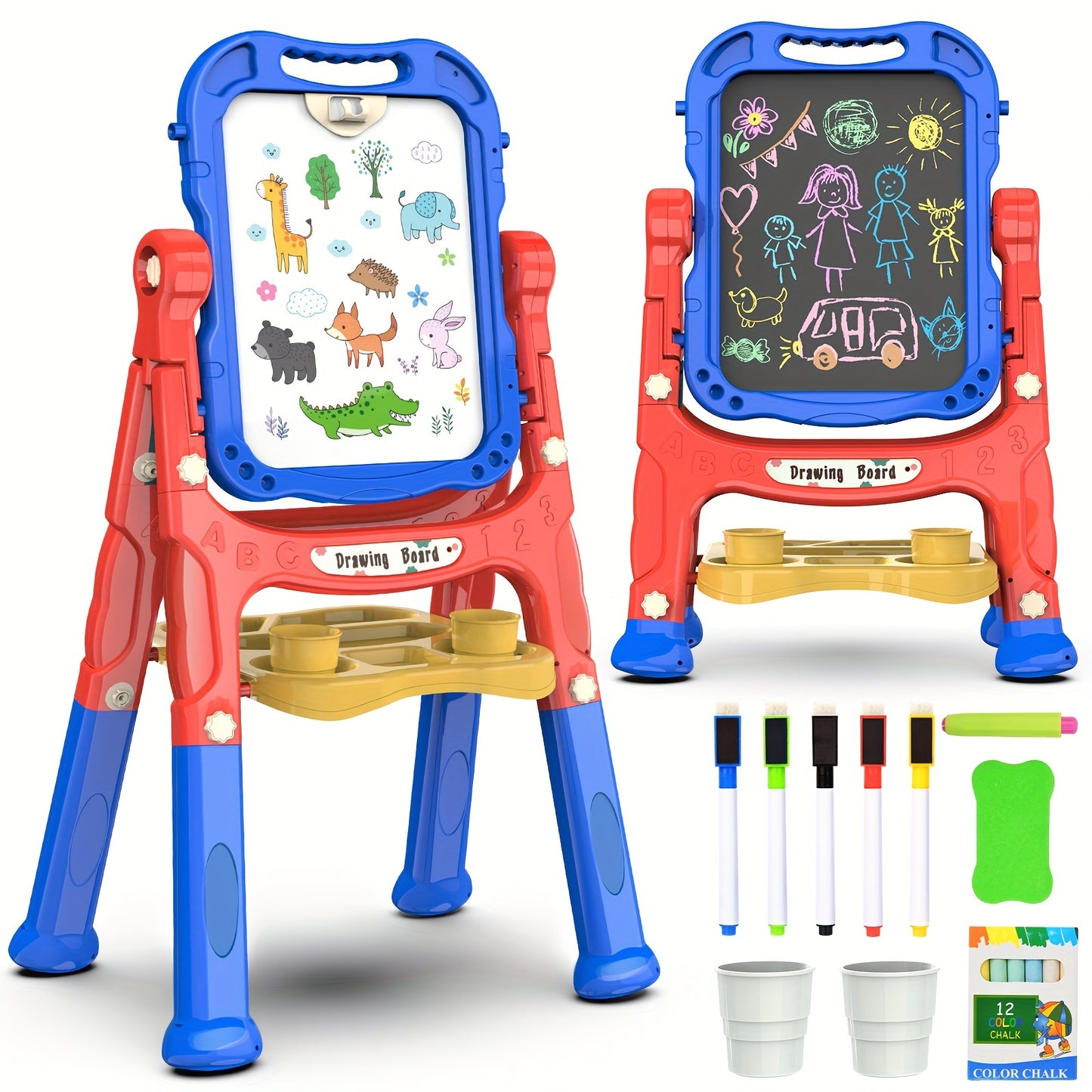 1pc BATTOP Adjustable Kids Art Easel with Magnetic Drawing Board, Accessories, and Durable PP Material, Ideal for Boys And Girls.