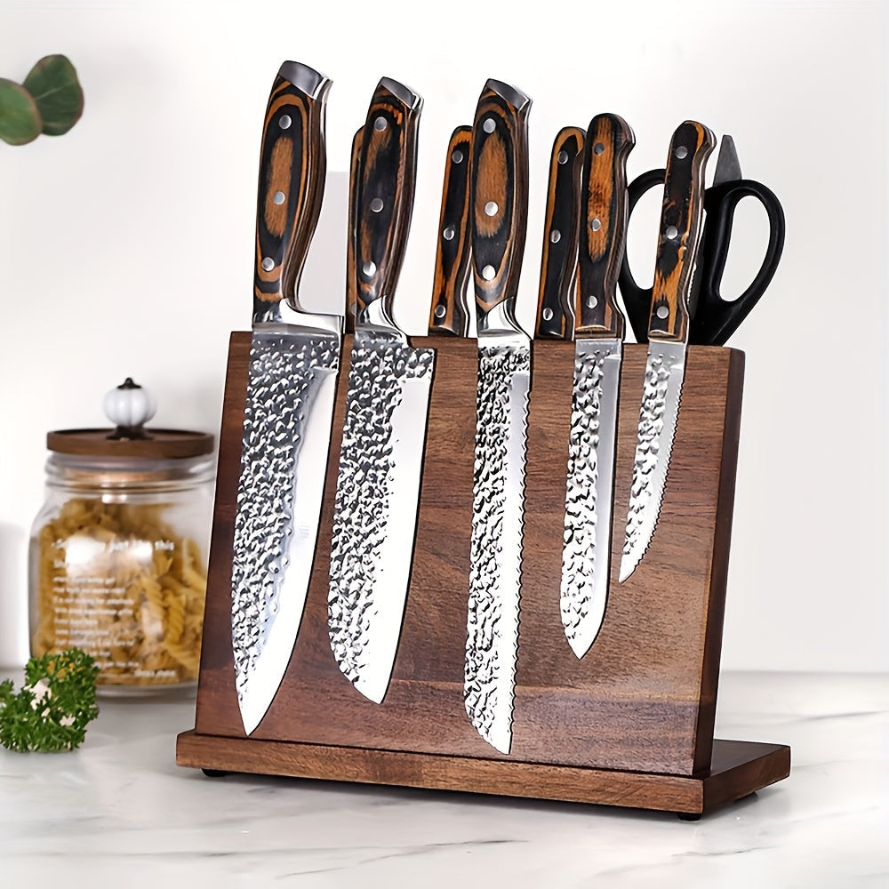 Versatile Wooden Magnetic Knife Block Holder with Powerful Enhanced Magnets for Efficient Home Kitchen Organization, Knife Storage Block Rack, Magnetic Knife Stands