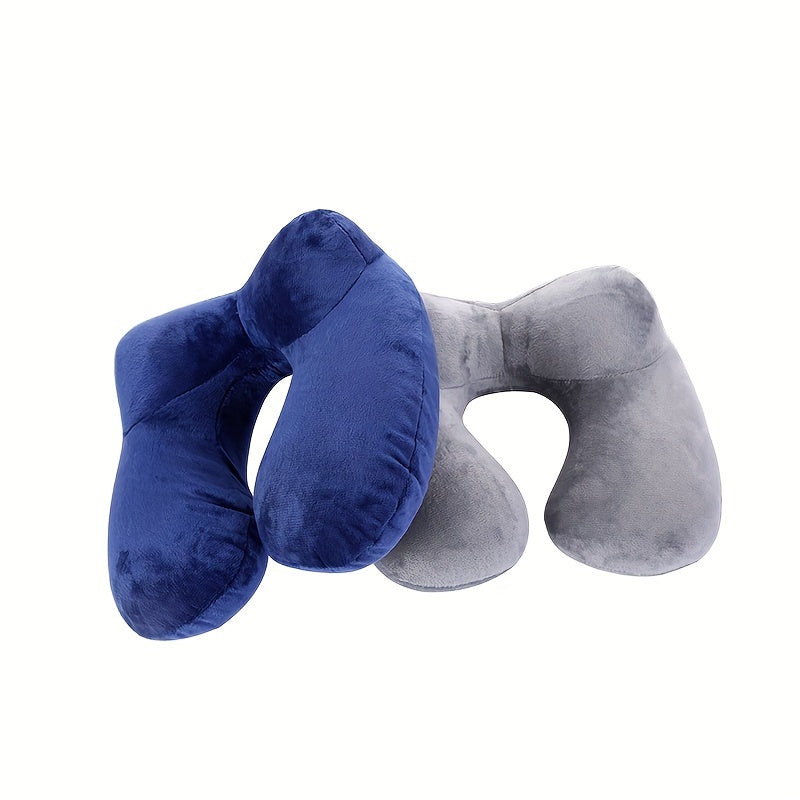 Inflatable U-shaped Pillow with Cute Design, Providing Neck Support for Outdoor Activities, Airplanes, Cars, Offices, and Travel. Perfect for Napping and Taking Lunch Breaks.