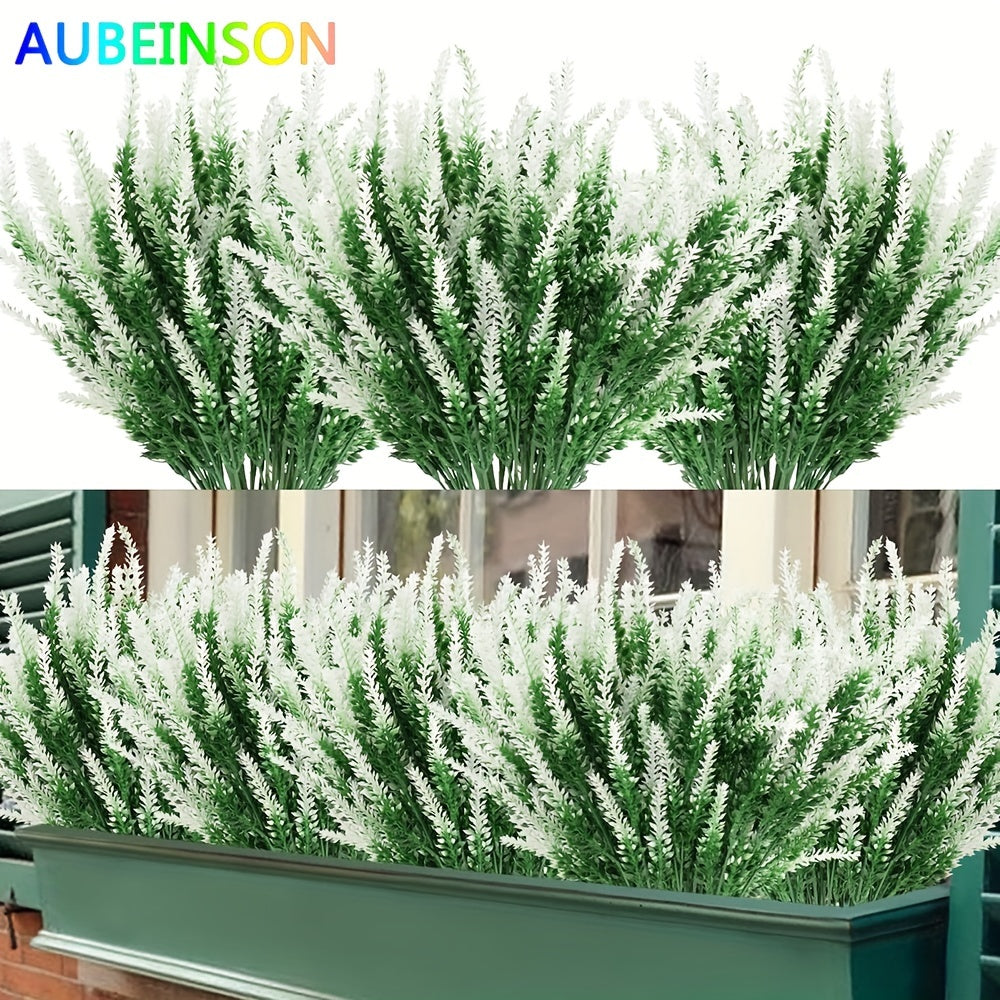 8 bundles of UV-resistant artificial lavender flowers for outdoor decoration by AUBEINSON.