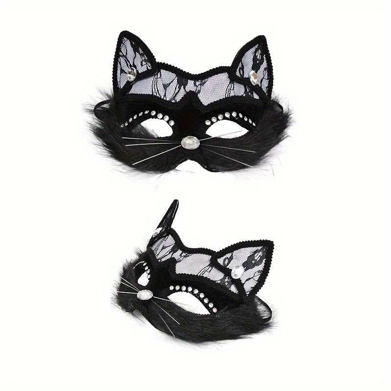 Get ready to stand out with this exotic animal cat mask! Made from PVC material, this embossed, non-stretch face covering is perfect for parties, Halloween, costume events, and cosplay. It's easy to clean with hand wash or dry cleaning, making it a