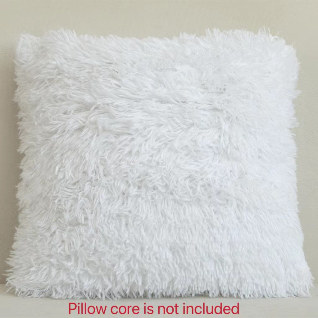 Luxurious 18x18 inch faux fur throw pillow cover for sofa, bedroom, or car.