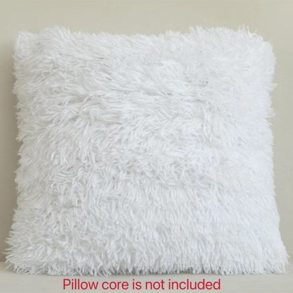 Luxurious 18x18 inch faux fur throw pillow cover for sofa, bedroom, or car.