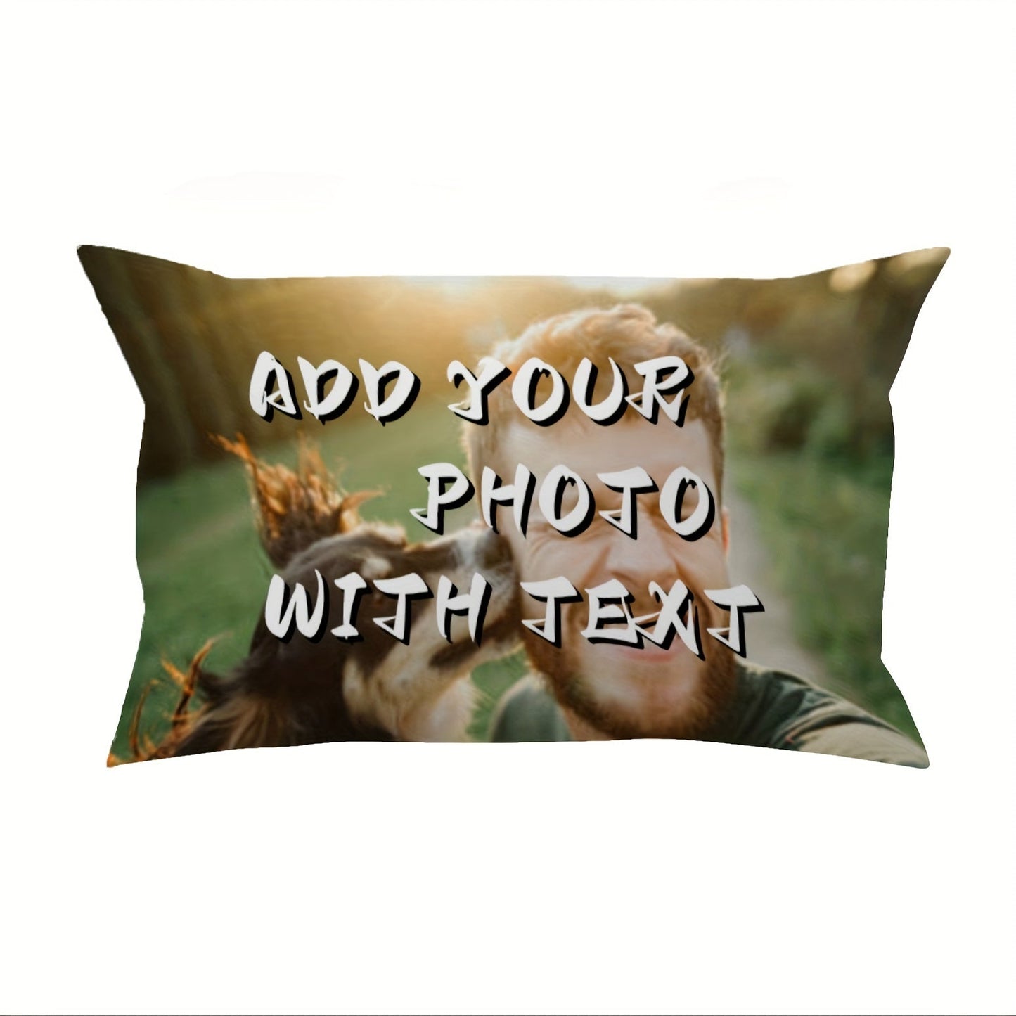 One Piece of Personalized Double-Sided Print Plush Pillowcase with Customized Photo and Text, Perfect as a Personalized Keepsake for Valentine's Day, Wedding, Anniversary, or as a Gift for Ages 14 and Up. Made of Polyester and measures 30.48x50.8 cm.