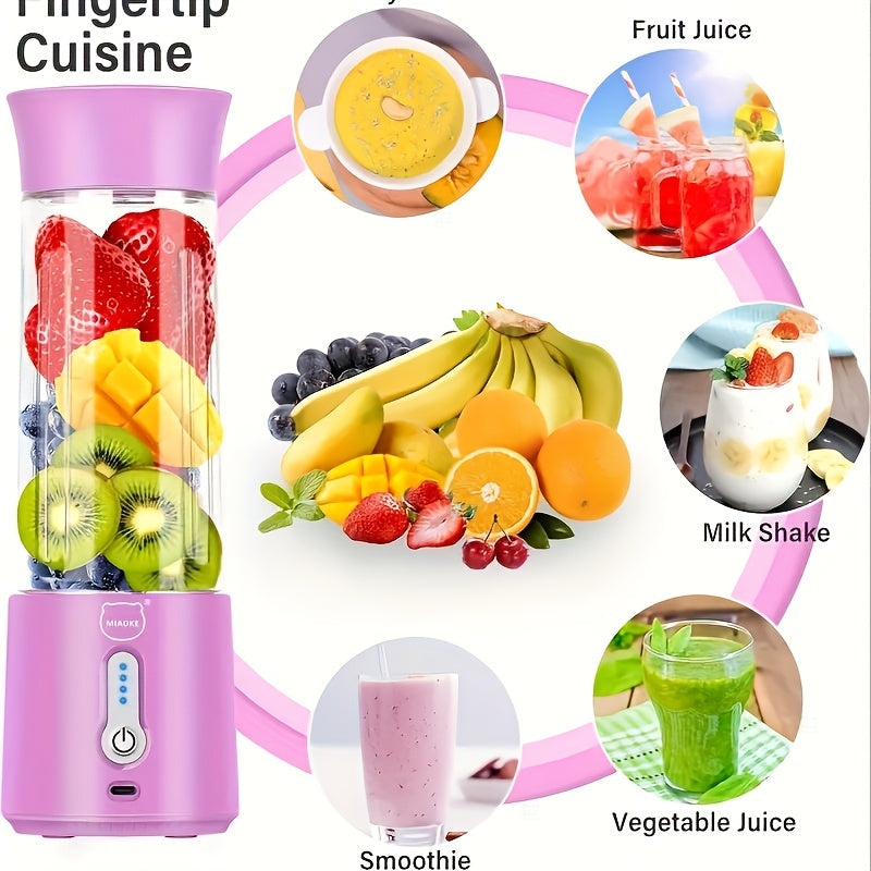 Versatile Portable Blender with Dual Cups, USB Rechargeable Lithium Battery, 2000mAh Capacity. Made of Durable Plastic, Perfect for Making Smoothies, Shakes, and Juices. Great for Students and Home Kitchens. Ideal for Mixing Vegetables, Water, and Meat