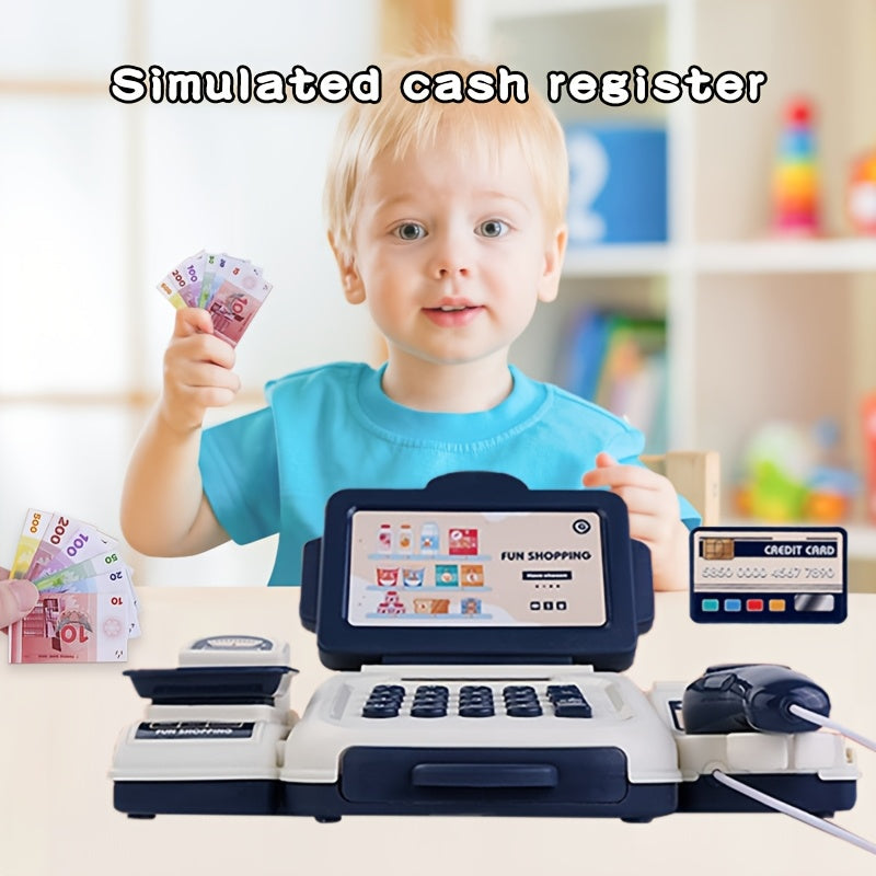 Children aged 3-6 will love this interactive supermarket cash register toy with scanner for educational role-play. Batteries not included. Perfect for boys and girls.