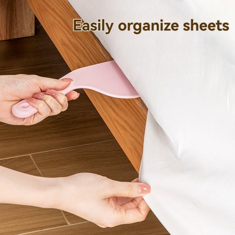 Tool to tuck bed sheets easily and enhance comfort - prevents slipping, ideal for mattresses and fitted sheets, made of white plastic, 1 piece