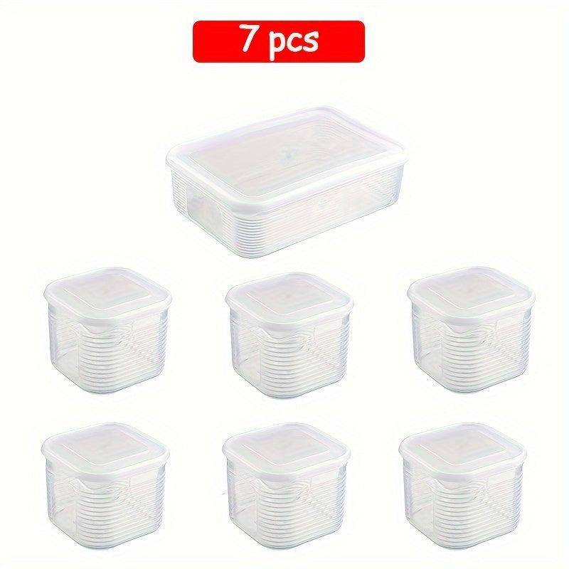 Set of 7 Leakproof Food Storage Containers with Flip-Top Lids - Freezer-Safe, Stackable, BPA-Free PP Meal Prep Boxes for Storing Soup, Meat, Grains & More - Perfect for Keeping Your Kitchen Organized