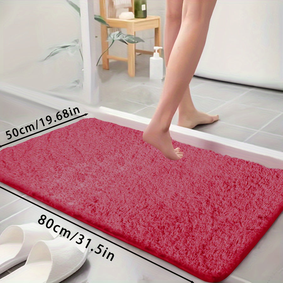 Ultra-soft bathtub mat with non-slip backing, absorbent and fade-resistant. Perfect for bathroom, laundry room, or entranceway.