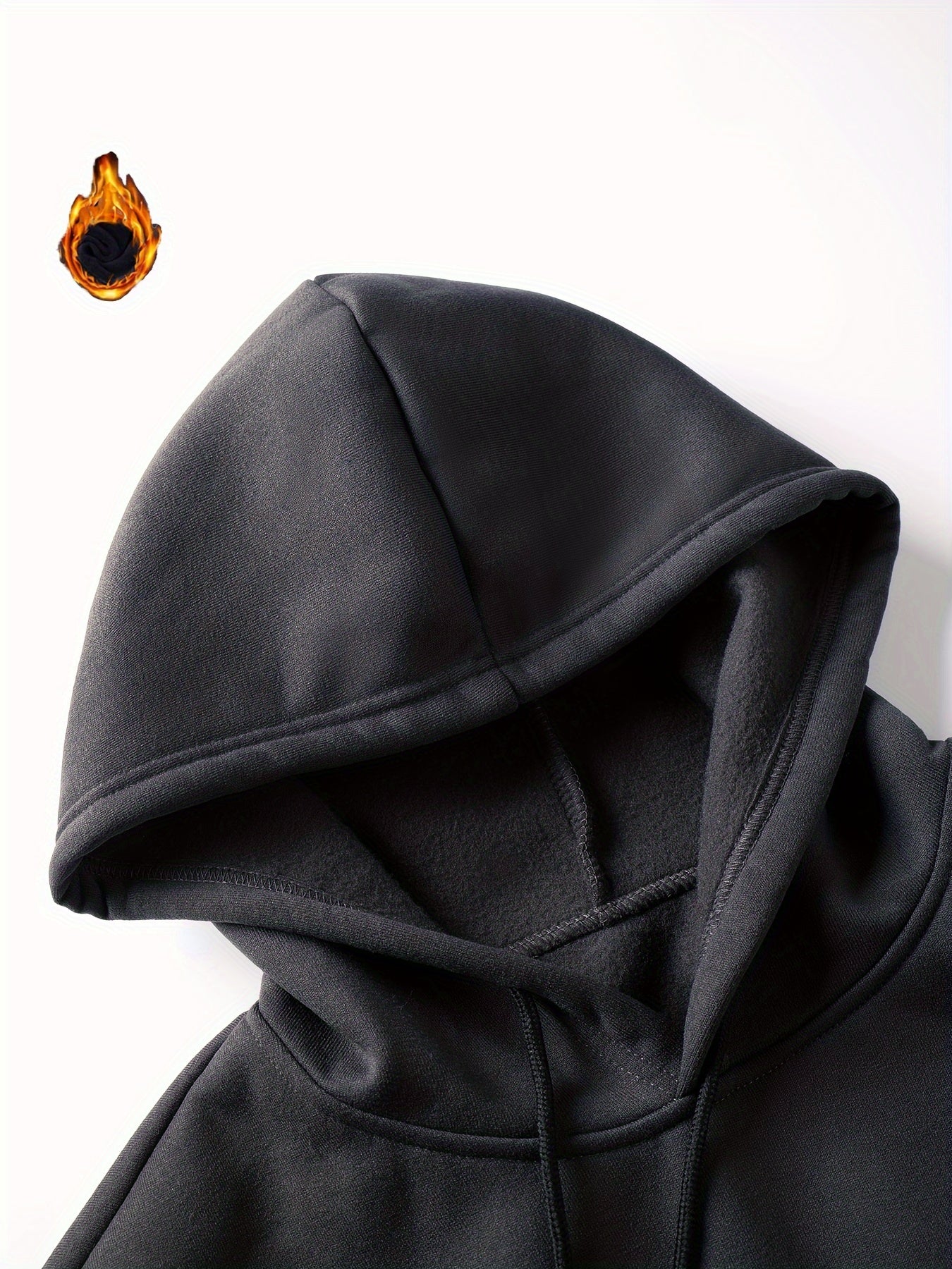 Plus Size Men's Contrast Color Hooded Sweatshirt for Spring, Fall, Winter