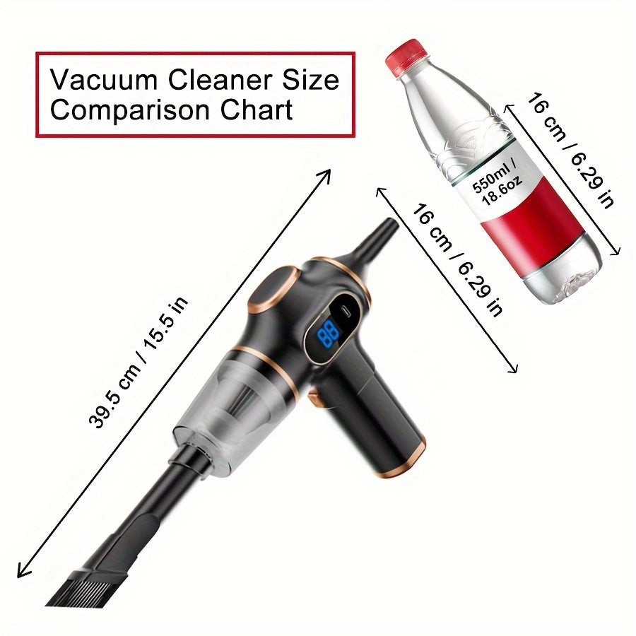 BELIBUY Wireless Handheld Vacuum Cleaner with USB charging, 3.2KPa suction, and multiple attachments - ideal for car, office, and home use.