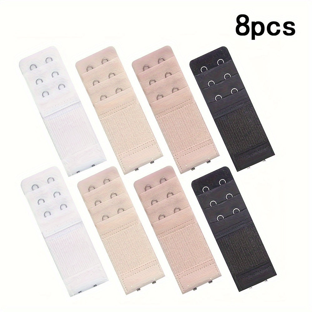 4/8/12pcs 2-Hook Bra Strap Extenders for Women's Lingerie & Underwear, Comfortable and Adjustable Bra Band Buckle