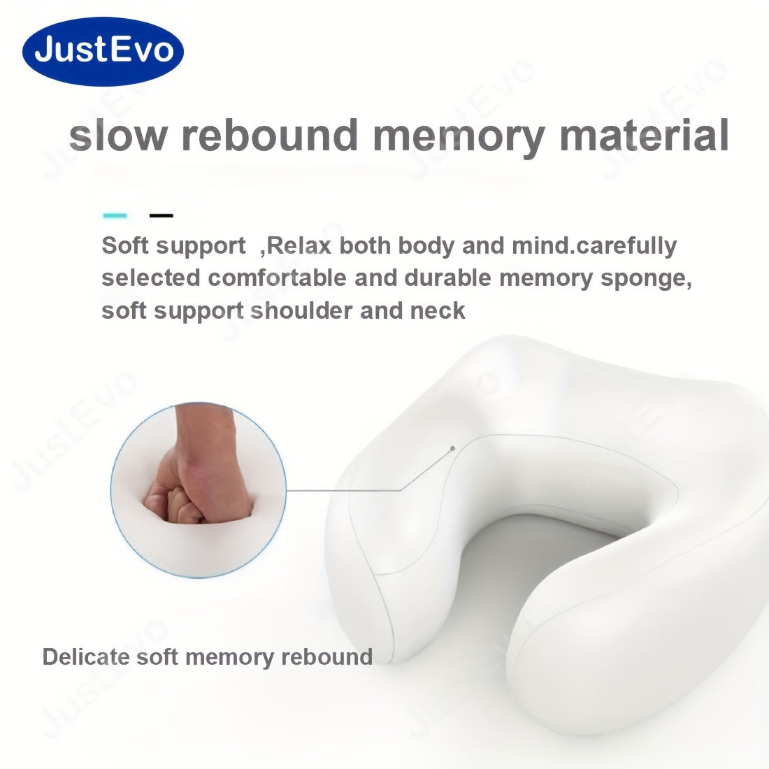 JustEvo U-Shaped Electric Neck Massager - USB rechargeable with memory foam for relaxation at home, office, or while traveling