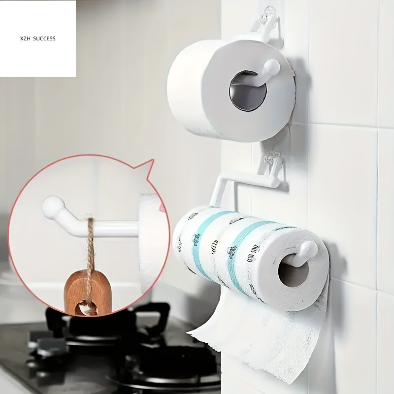 Effortlessly Installable Paper Towel Holder with Built-In Hook - Does Not Require Drilling, Ideal for Organizing Kitchen & Bathroom