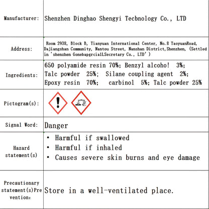 Durable red adhesive for bonding metals and other materials like PVC and ceramics, perfect for welding and automotive repairs.