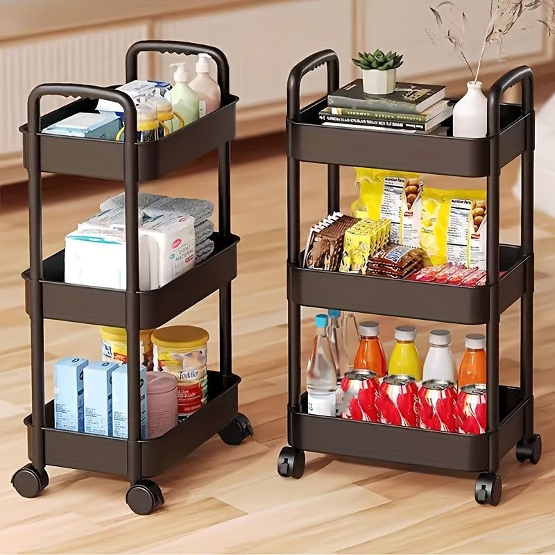 Multi-functional Storage Rack, Mobile Snack Cabinet with Movable Multi-layer Design