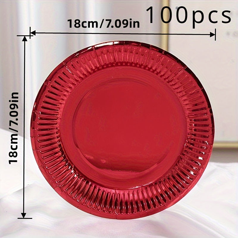 100 high-quality paper plates suitable for birthday cakes, baking dishes, cake stands, and party supplies