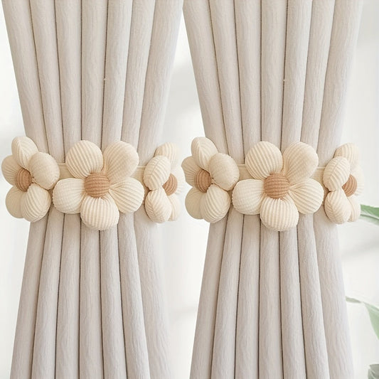 Decorate your bedroom or living room with this elegant Flower Pattern Curtain Tieback. No drilling necessary - simply use the Binding Strap to secure your curtains with style. This Curtain Storage Rope is a convenient and stylish addition to your home