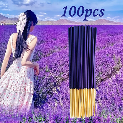 40/100pcs Premium Lavender Incense Sticks for Purifying Air, Relaxing, and Meditation - Traditional Chinese Incense for Yoga Gift.