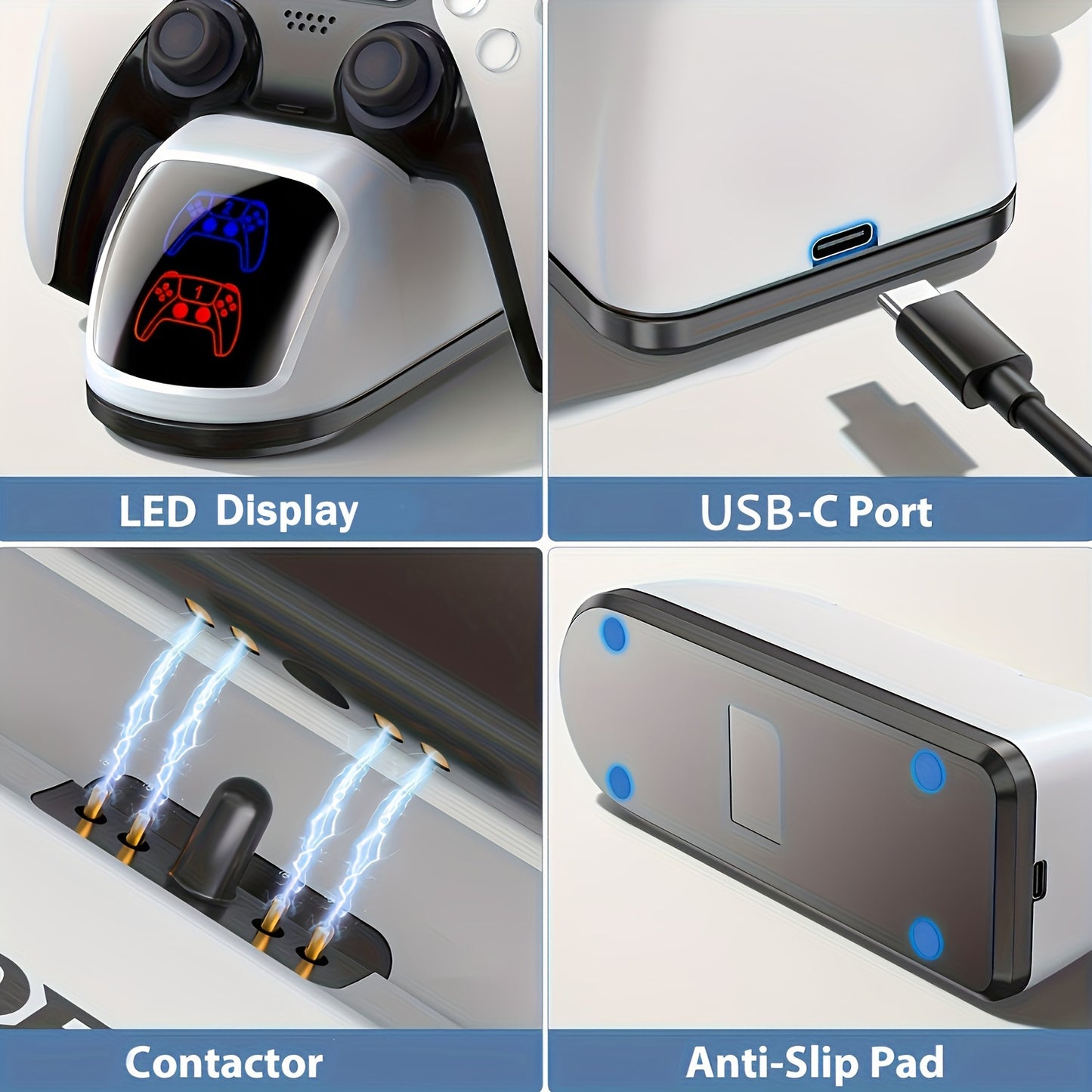 DOBE FOMIS ELECTRONICS PS5 DualSense Charging Station with Dual Stand - Fast charge upgraded slim controller accessory for PlayStation 5.