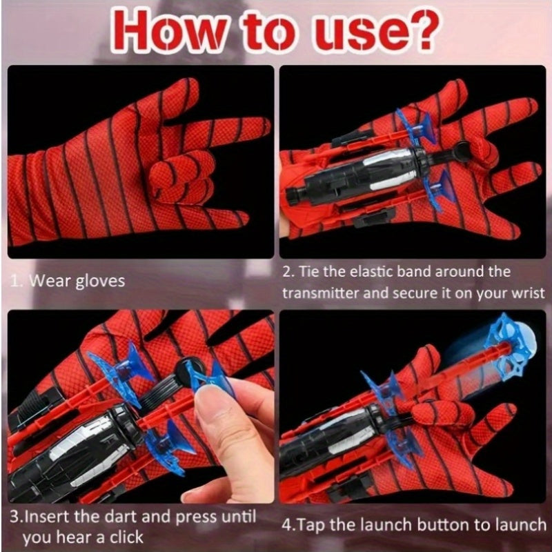 Advanced Spider Launcher Toy shoots soft darts and comes with spider web gloves.