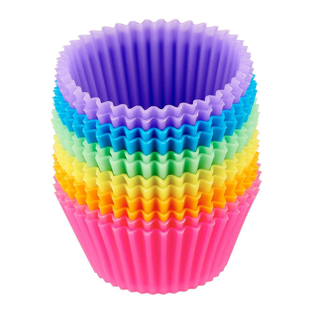 Reusable Silicone Cupcake Pans - Set of 12, Ideal for Baking Muffins, Cakes, and More!