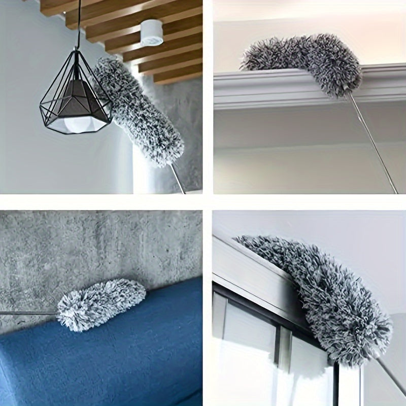 Flexible Extendable Duster with Flexible Head - Washable and Reusable for Cleaning Hard-to-Reach Places Such as High Ceilings, Furniture, and Cars