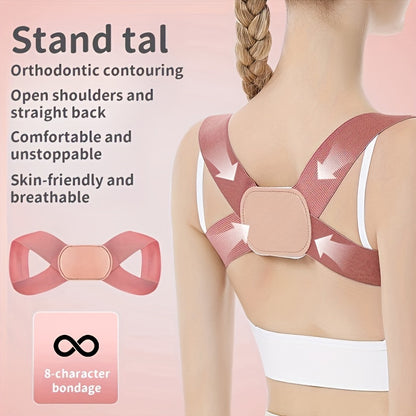 Unisex Adjustable Posture Brace offers comfortable, ergonomic back support, relieves hunchback, and reduces burden on men and women. Made of breathable mesh, with adjustable shoulder