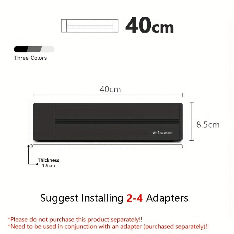 Rotating rail power socket with EU European standard and USB Type C module for wall surface mount. Modern design with 220-240V output and no battery required. Retrofittable for 86 type