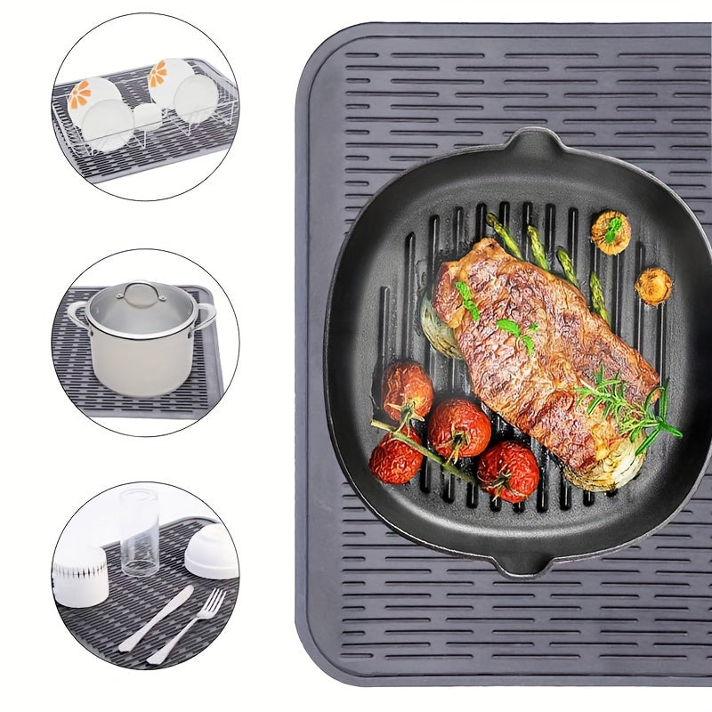 Premium Silicone Stove Top Protector - Durable and Heat-Resistant Cover for Electric and Gas Ranges with Sink Mat - Multipurpose Kitchen Tool for Drying and Cooking, Range Cover|Versatile Stove Pad|High-Quality Silicone Mat, Stove Cover