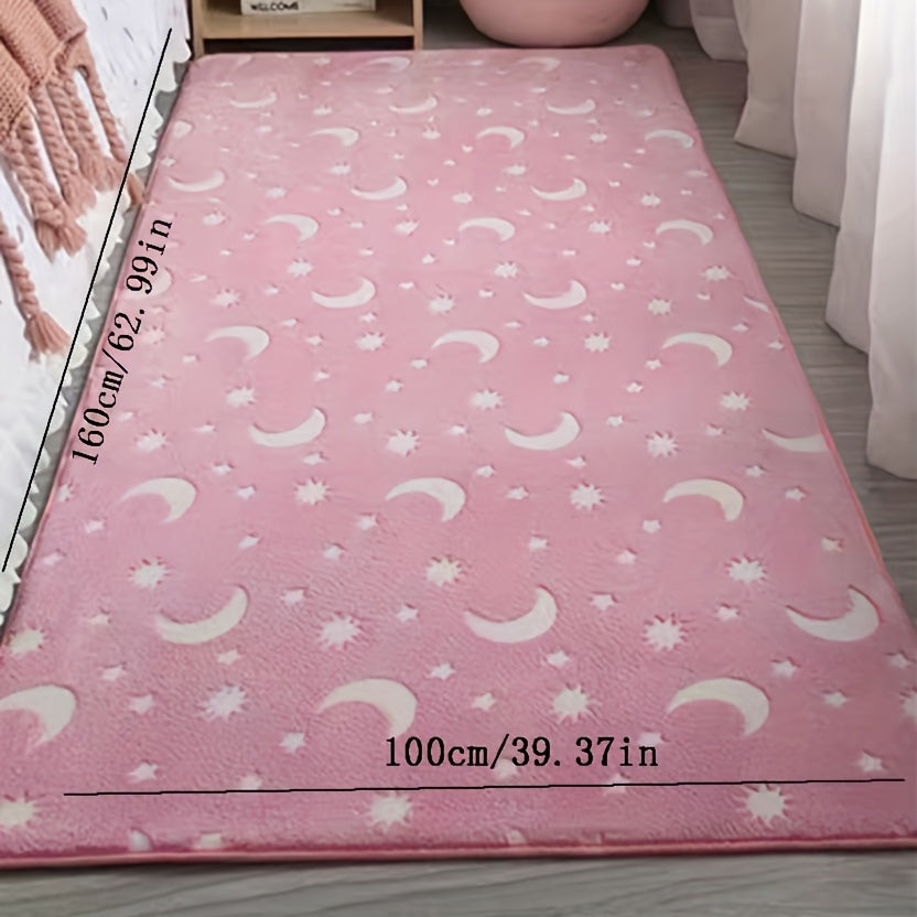 One piece of Luminous Fluffy Plush Area Rug for your room, featuring a thickened Moon Memory Foam floor mat that glows in the dark. This thicken play mat is soft and perfect for use as a bedside rug in your bedroom.