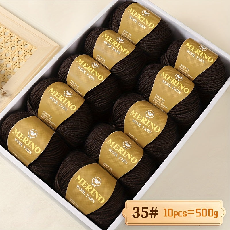 500g of high-quality wool yarn and 212g of medium fine camel hair yarn suitable for autumn and winter hand-knitted sweaters, scarves, hats, and warm clothes. Includes 1 large pack of wool