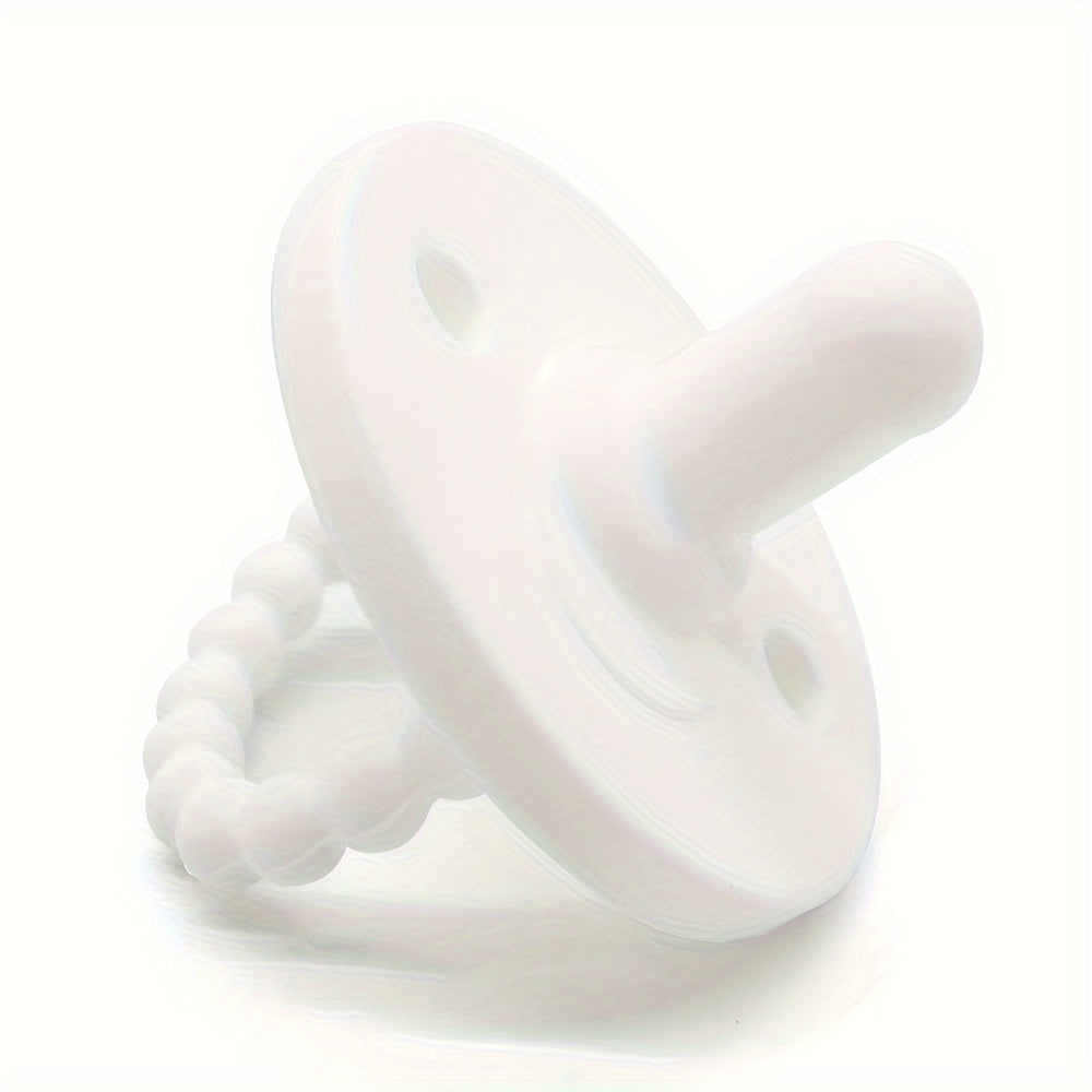 Soft silicone pacifier for newborns with cute round shape, designed to soothe and teethe. Suitable for both boys and girls.