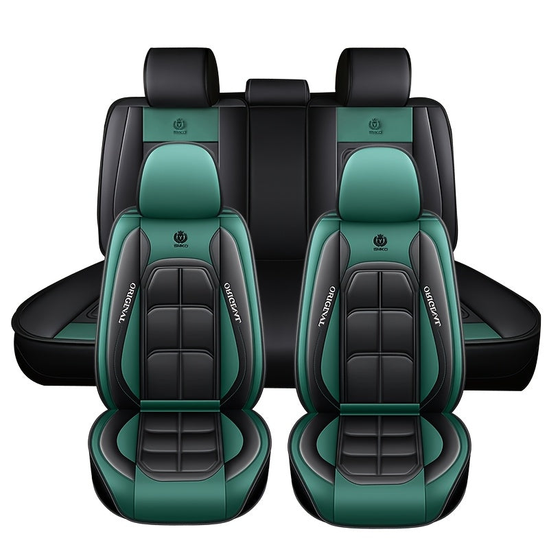 Universal Four Seasons Car Seat Cover made of PU Leather compatible with 95% of Five-seater Models.