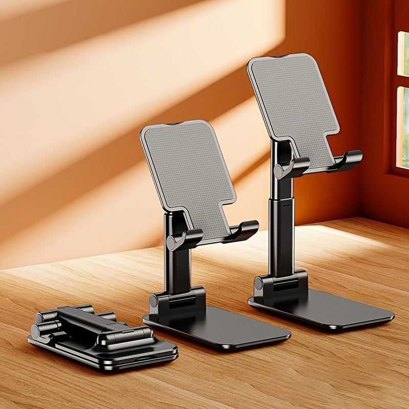 Foldable portable mobile phone and tablet bracket for office use.