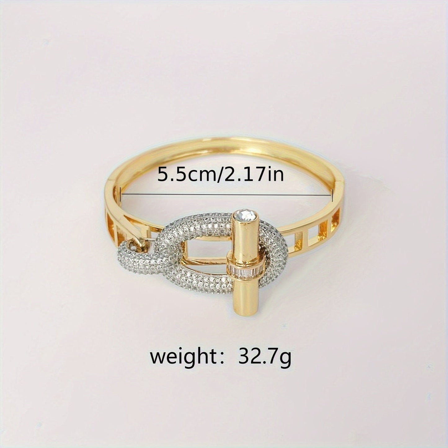 Recommendation: Elegant Gift - Vintage Vacation Style Women's Fashion Bangle in Luxury 18K Golden Plated Stainless Steel with Synthetic Cubic Zirconia - All-Season Accessory